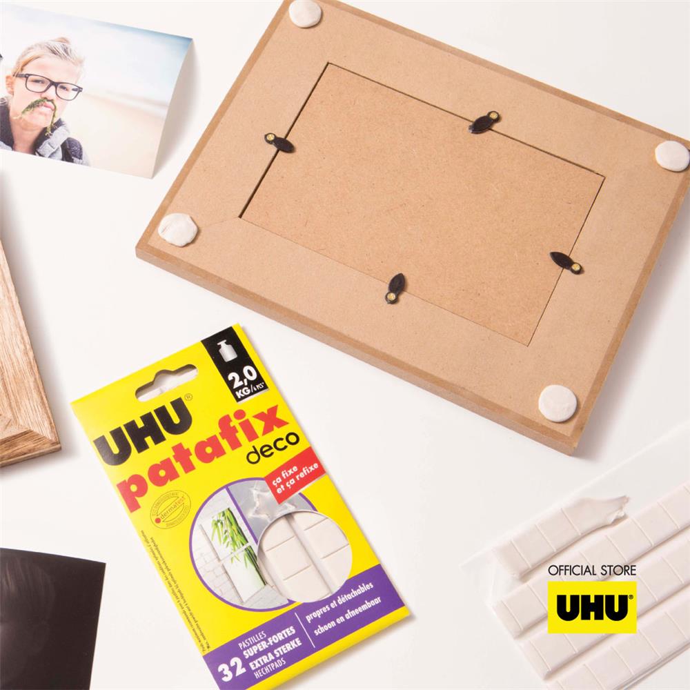 กาวดินน้ำมัน UHU PATAFIX DECO สีขาว แพ็ก 32 ชิ้น