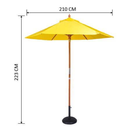 ร่มสนามกลม IVY WOOD 2.1 ม. สีเหลือง_3