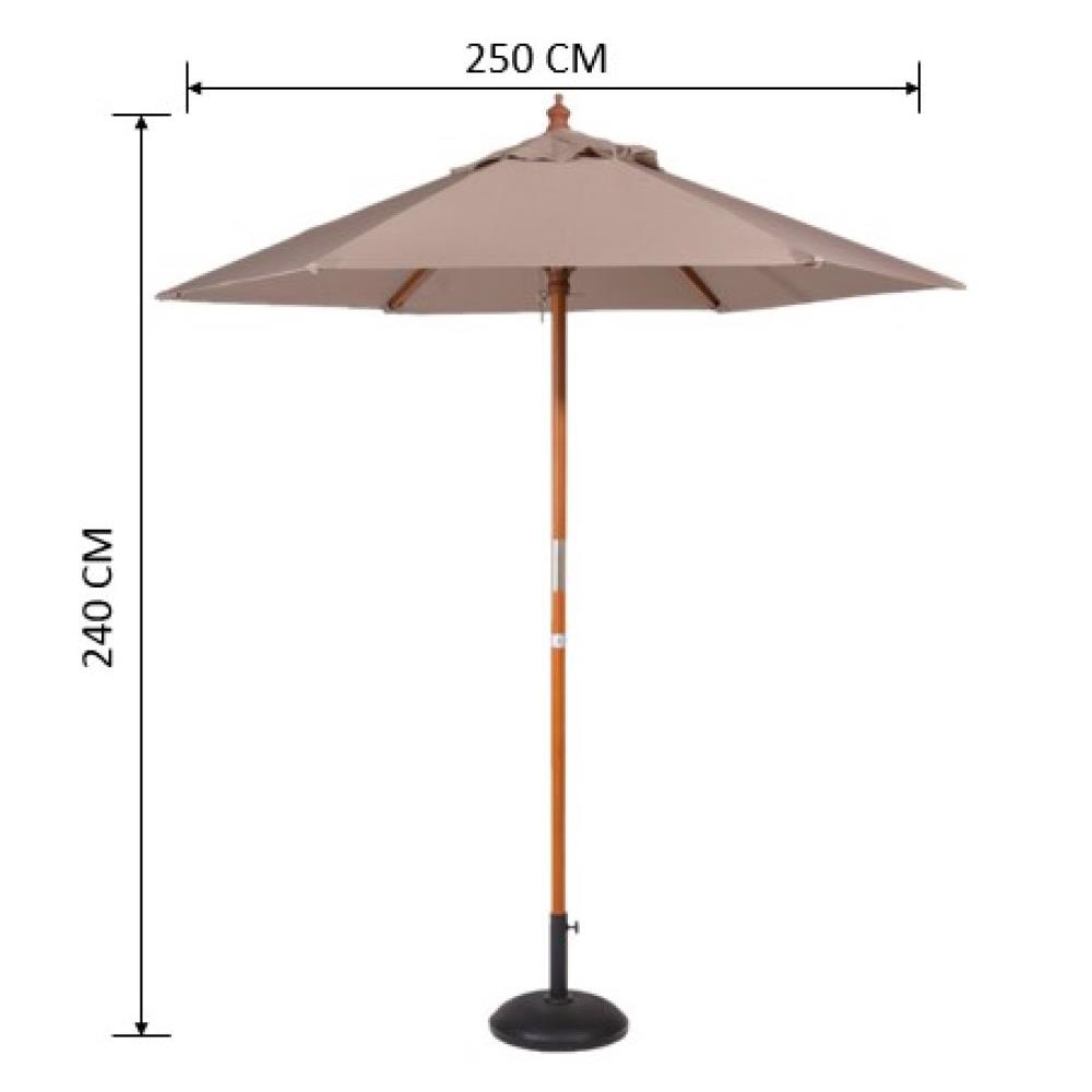 ร่มสนามกลม IVY  WOOD 2.5 ม. สีน้ำตาลอ่อน