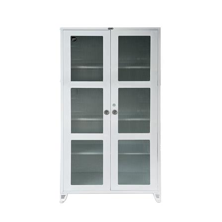 ตู้เหล็กบานเปิดกระจก SURE BG-170 สีขาว