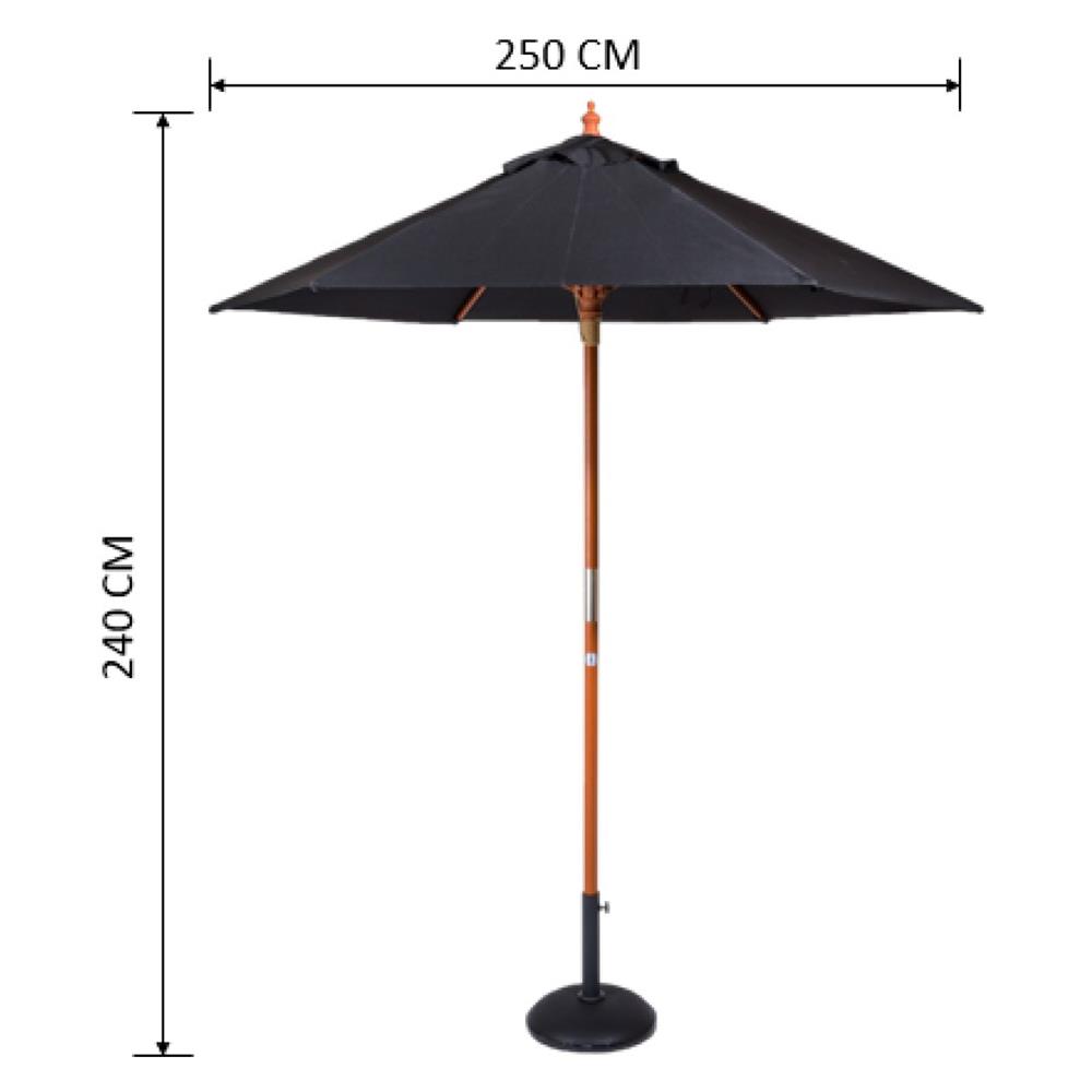 ร่มสนามกลม IVY  WOOD 2.5 ม. สีดำ