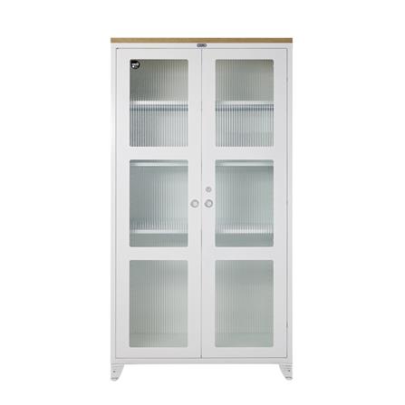 ตู้เหล็กบานเปิดกระจก SURE BGT-170 สีขาว_0