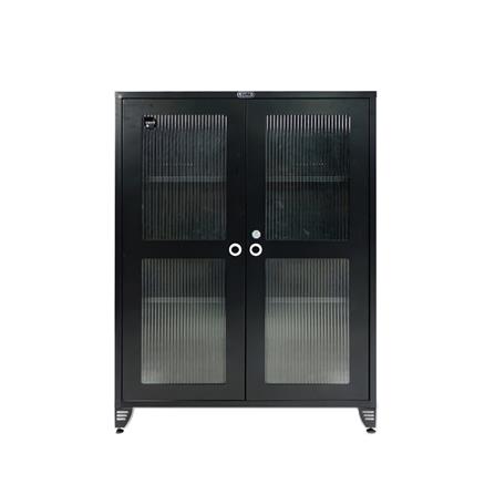 ตู้เหล็กบานเปิดกระจก SURE BG-120 สีดำ