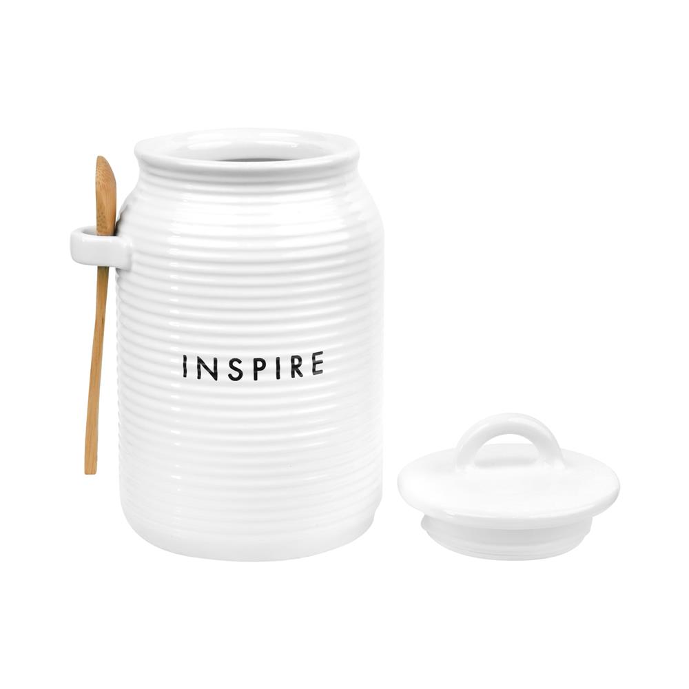 ขวดโหลเซรามิกฝาดึง KECH INSPIRE 1 ลิตร สีขาว