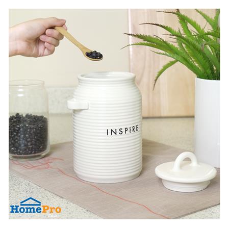 ขวดโหลเซรามิกฝาดึง KECH INSPIRE 1 ลิตร สีขาว_4