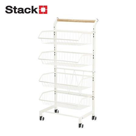 ชั้นวางของ 4 ชั้น มีล้อ STACKO SUPER 42x32x90 ซม. สีขาว_0