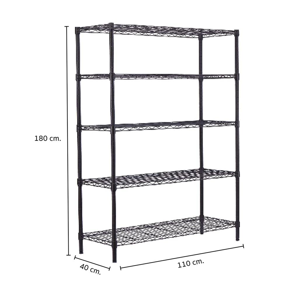 ชั้นวางของโล่ง 5 ชั้น MZG 401100180OBHT501 110 ซม. สีดำ