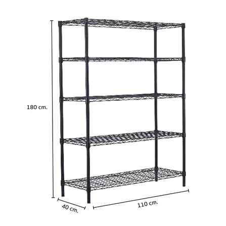 ชั้นวางของโล่ง 5 ชั้น MZG 401100180OBHT501 110 ซม. สีดำ_5
