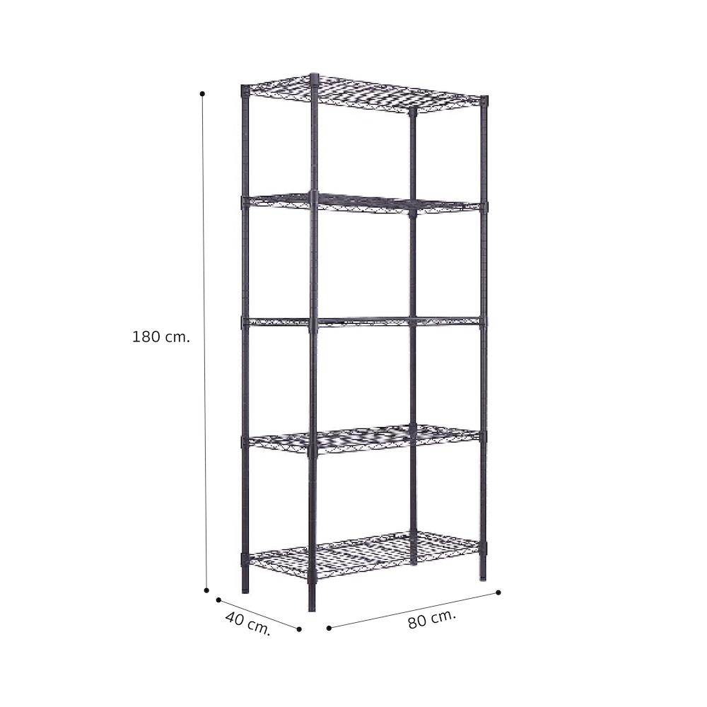 ชั้นวางของโล่ง 5 ชั้น MZG 4080180OBHT501 80 ซม. สีดำ
