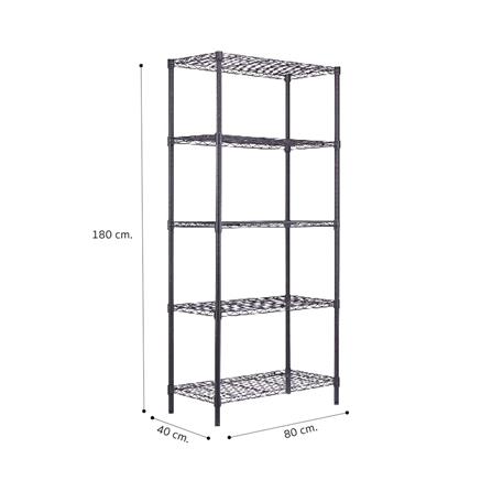 ชั้นวางของโล่ง 5 ชั้น MZG 4080180OBHT501 80 ซม. สีดำ_6