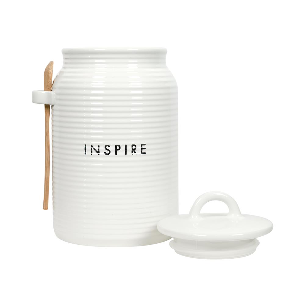 ขวดโหลเซรามิกฝาดึง KECH INSPIRE 1.5 ลิตร สีขาว