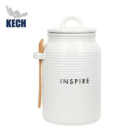 ขวดโหลเซรามิกฝาดึง KECH INSPIRE 1.5 ลิตร สีขาว