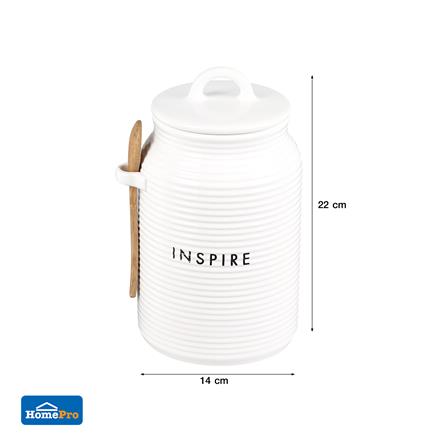 ขวดโหลเซรามิกฝาดึง KECH INSPIRE 1.5 ลิตร สีขาว_4