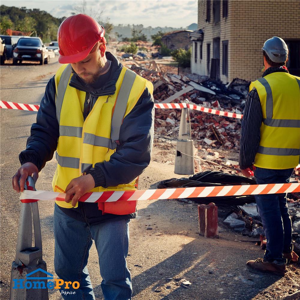 เทปกั้นเขต PACK IN 70 มม. X 500 ม. สีขาว/แดง