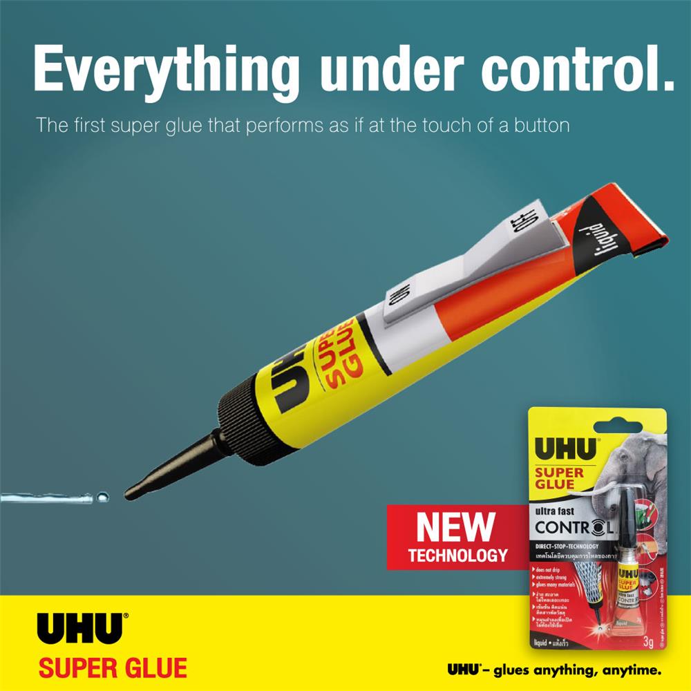 กาวพลังช้าง UHU SUPER GLUE ULTRA FAST CONTROL 3 ก.