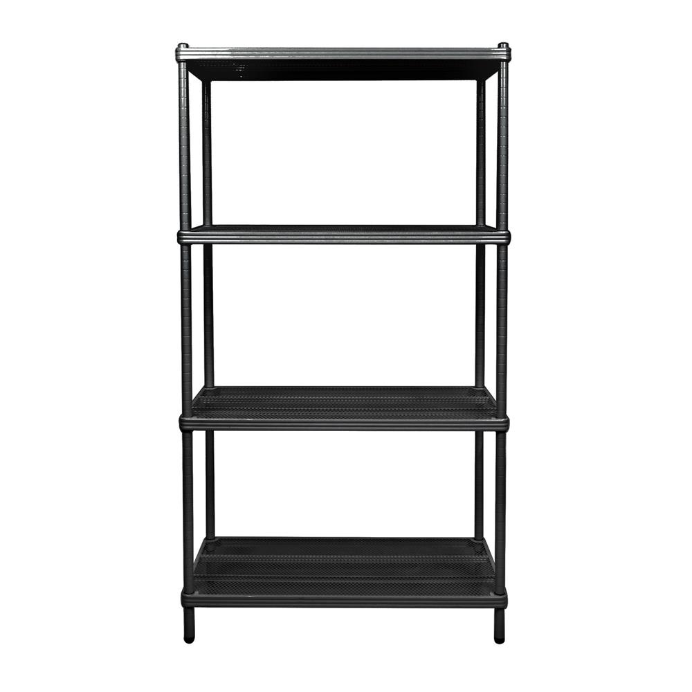 ชั้นวางของโล่ง 4 ชั้น FURDINI MESH GRID 90 ซม. สีดำ