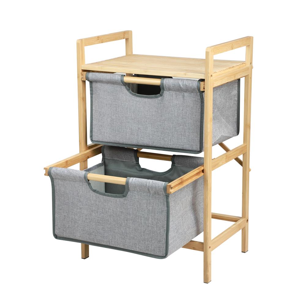 ชั้นลิ้นชักผ้า 2 ชั้น STACKO GINA 45x32x70 ซม. สีเทา