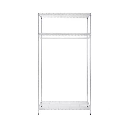 ชั้นวางของโล่ง 3 ชั้น พร้อมราวแขวน MZG 4590180VAH345 90 ซม. สีโครเมียม