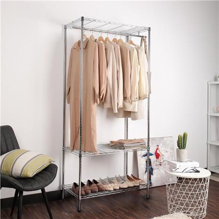 ชั้นวางของโล่ง 3 ชั้น พร้อมราวแขวน MZG 4590180VAH345 90 ซม. สีโครเมียม_7