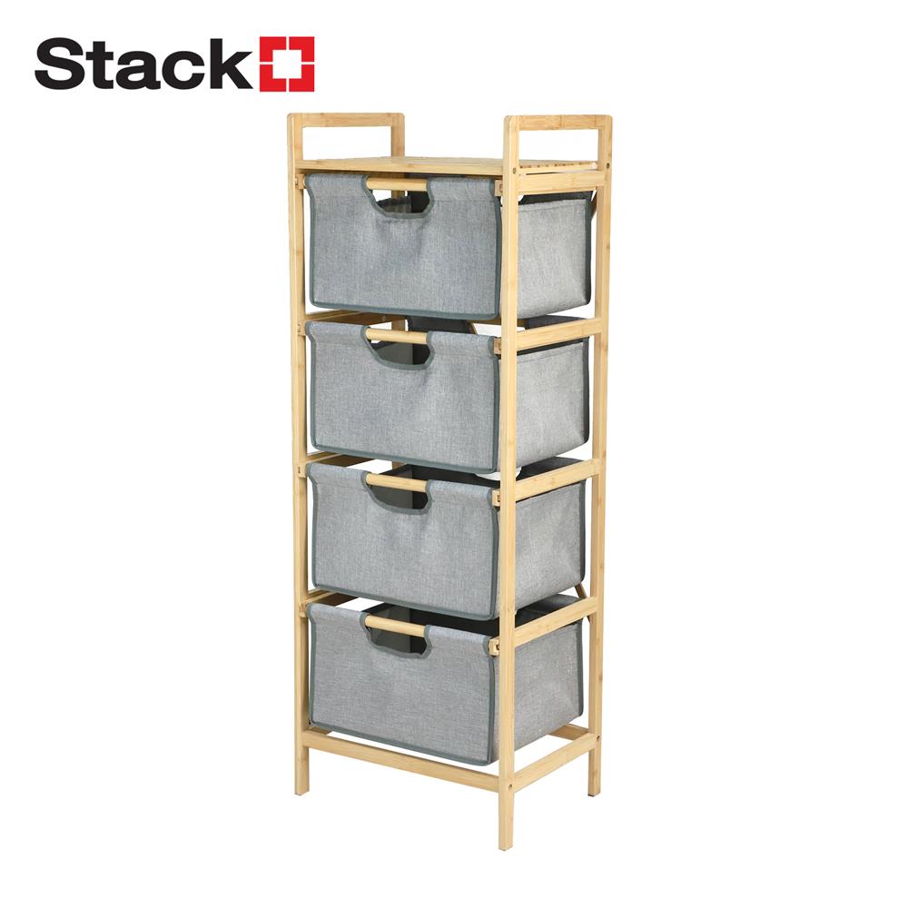 ชั้นลิ้นชักผ้า 4 ชั้น STACKO GINA 45x32x121 ซม. สีเทา_0