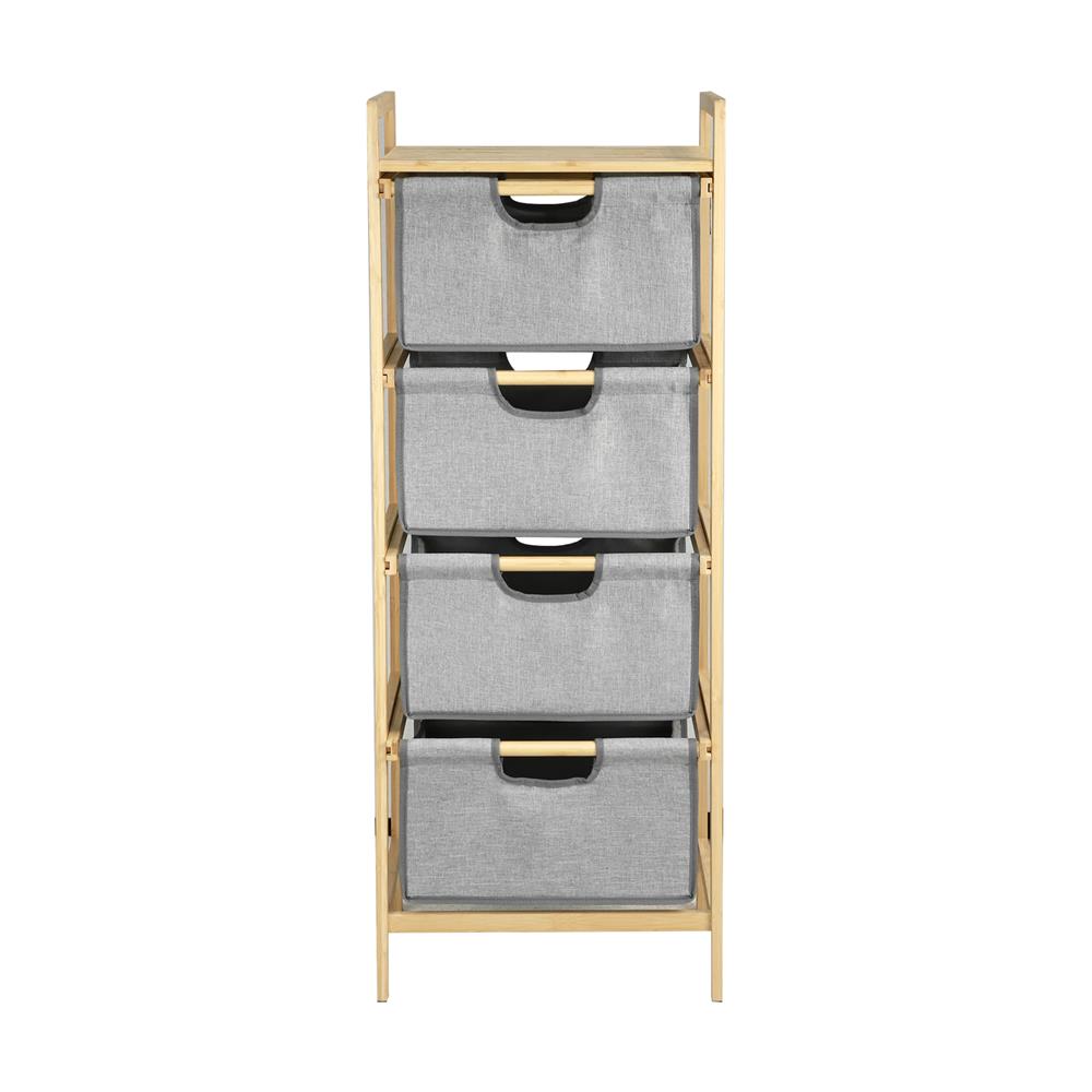 ชั้นลิ้นชักผ้า 4 ชั้น STACKO GINA 45x32x121 ซม. สีเทา