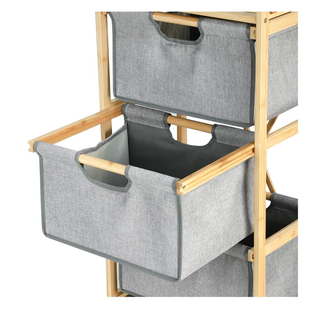 ชั้นลิ้นชักผ้า 4 ชั้น STACKO GINA 45x32x121 ซม. สีเทา