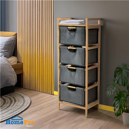 ชั้นลิ้นชักผ้า 4 ชั้น STACKO GINA 45x32x121 ซม. สีเทา_5