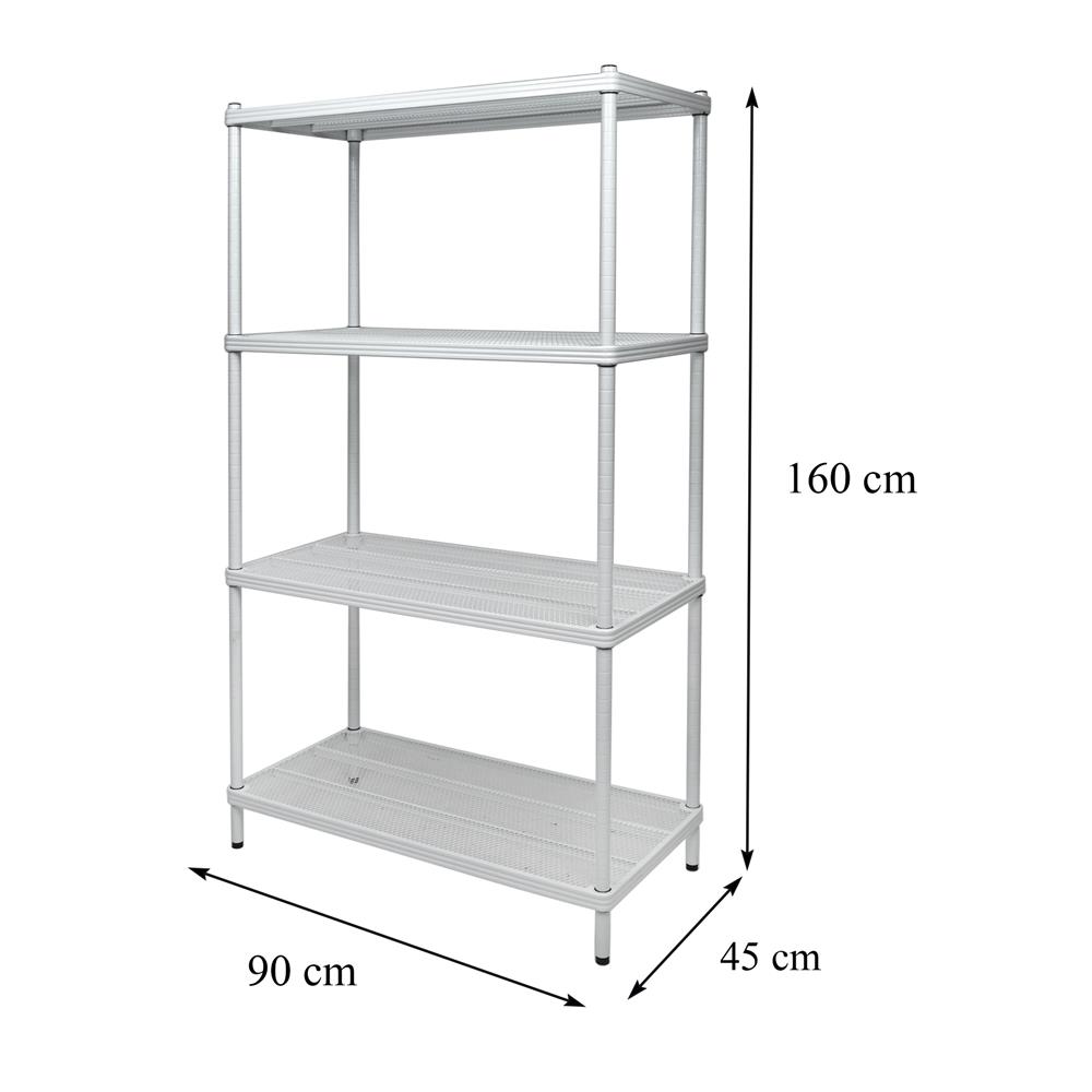 ชั้นวางของโล่ง 4 ชั้น FURDINI MESH GRID 90 ซม. สีขาว