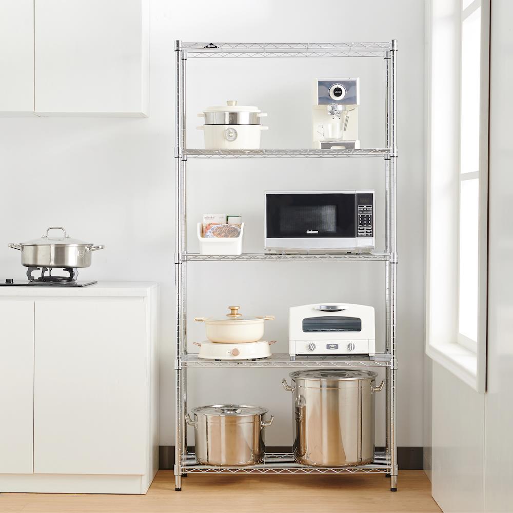 ชั้นวางของโล่ง 5 ชั้น MZG 3590180OAH501 90 ซม. สีโครเมียม