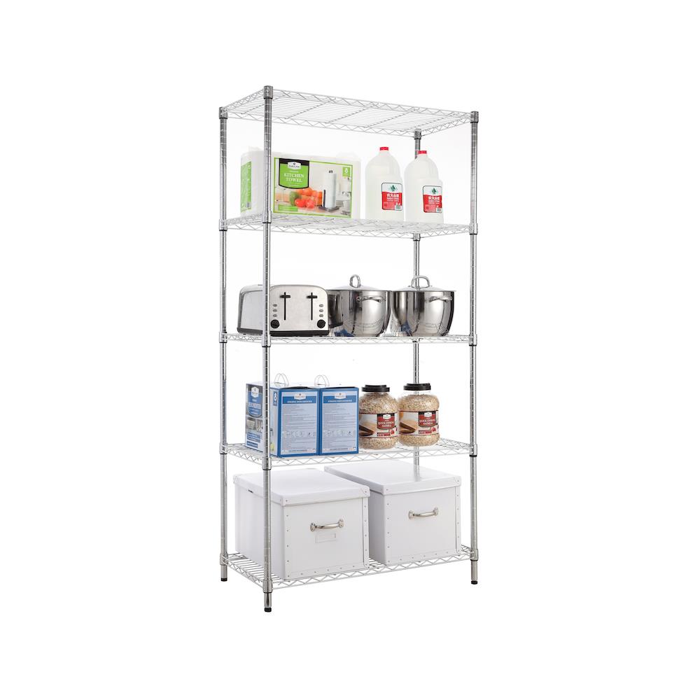 ชั้นวางของโล่ง 5 ชั้น MZG 3590180OAH501 90 ซม. สีโครเมียม