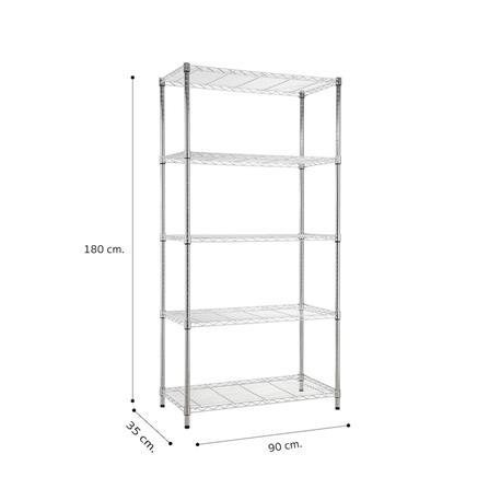 ชั้นวางของโล่ง 5 ชั้น MZG 3590180OAH501 90 ซม. สีโครเมียม_7