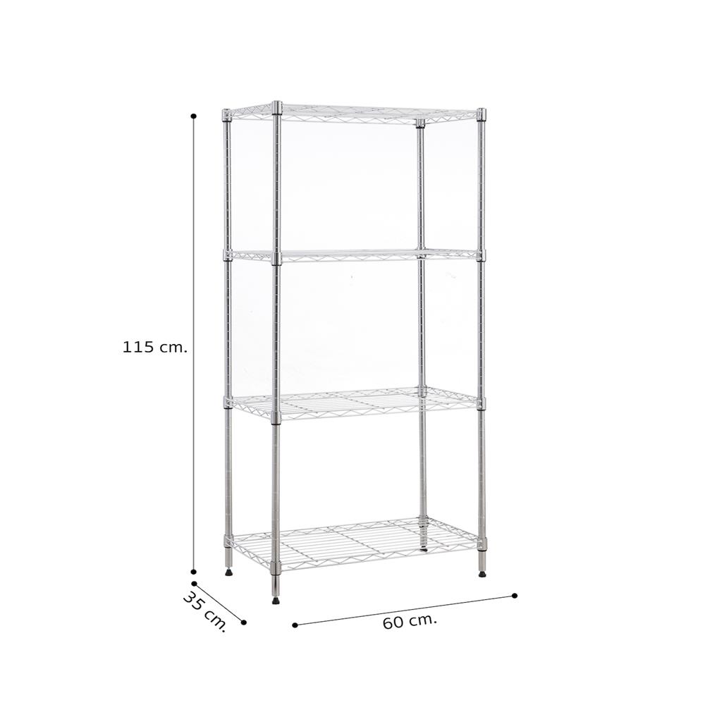 ชั้นวางของโล่ง 4 ชั้น MZG 3560115OAH446 60 ซม. สีโครเมียม