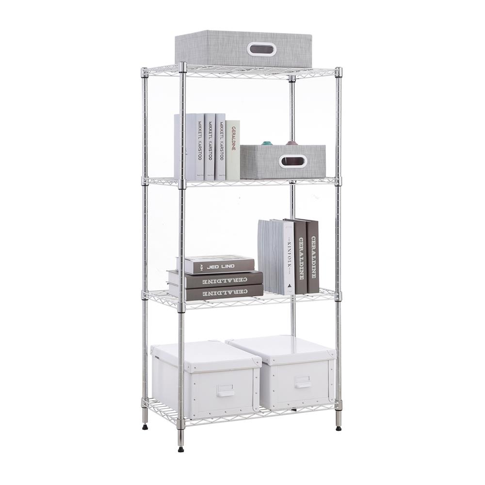 ชั้นวางของโล่ง 4 ชั้น MZG 3560115OAH446 60 ซม. สีโครเมียม