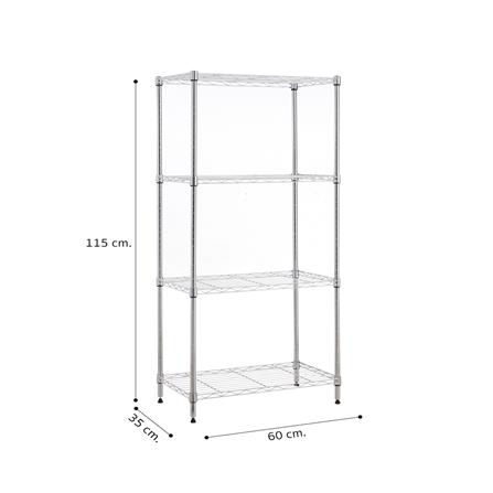 ชั้นวางของโล่ง 4 ชั้น MZG 3560115OAH446 60 ซม. สีโครเมียม_8