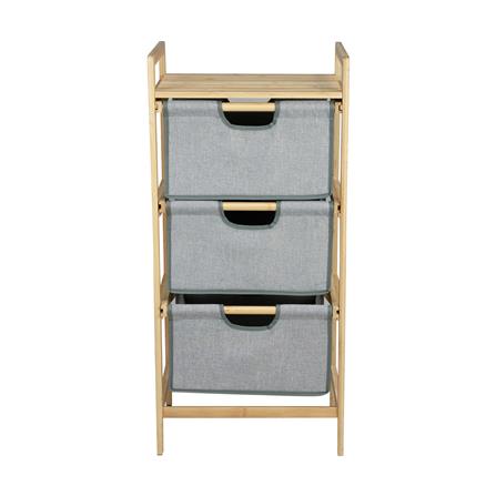 ชั้นลิ้นชักผ้า 3 ชั้น STACKO GINA 45x32x96 ซม. สีเทา_2
