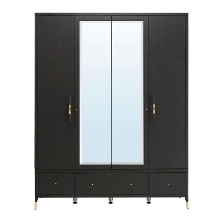 ตู้เสื้อผ้า 4 บานเปิด SB FURNITURE MICHALA 19122205 180 ซม. สีไม้เข้ม_0