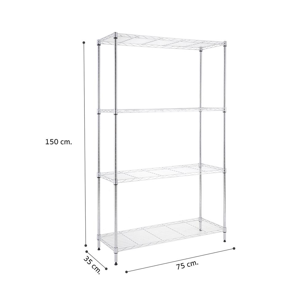 ชั้นวางของโล่ง 4 ชั้น MZG 3575150OAH449 75 ซม. สีโครเมียม