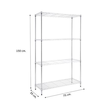 ชั้นวางของโล่ง 4 ชั้น MZG 3575150OAH449 75 ซม. สีโครเมียม_6