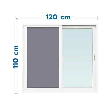 หน้าต่างบานเลื่อน UPVC S-S มุ้ง MHOLARN 120X110 ซม. สีขาว