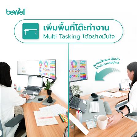 โต๊ะปรับระดับไฟฟ้า BEWELL L-SHAPED 160 ซม. สีดำ_4