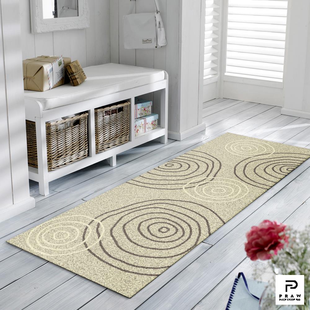 พรมเช็ดเท้าดักฝุ่น PRAW DE STONE PAVE 70X190 ซม. สีเบจ