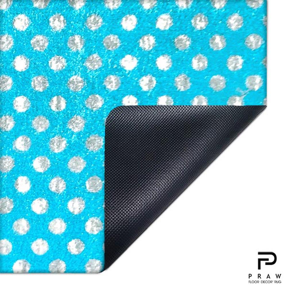 พรมเช็ดเท้าดักฝุ่น PRAW POLKA DOT BABY BLUE 50X75 ซม. สีฟ้า