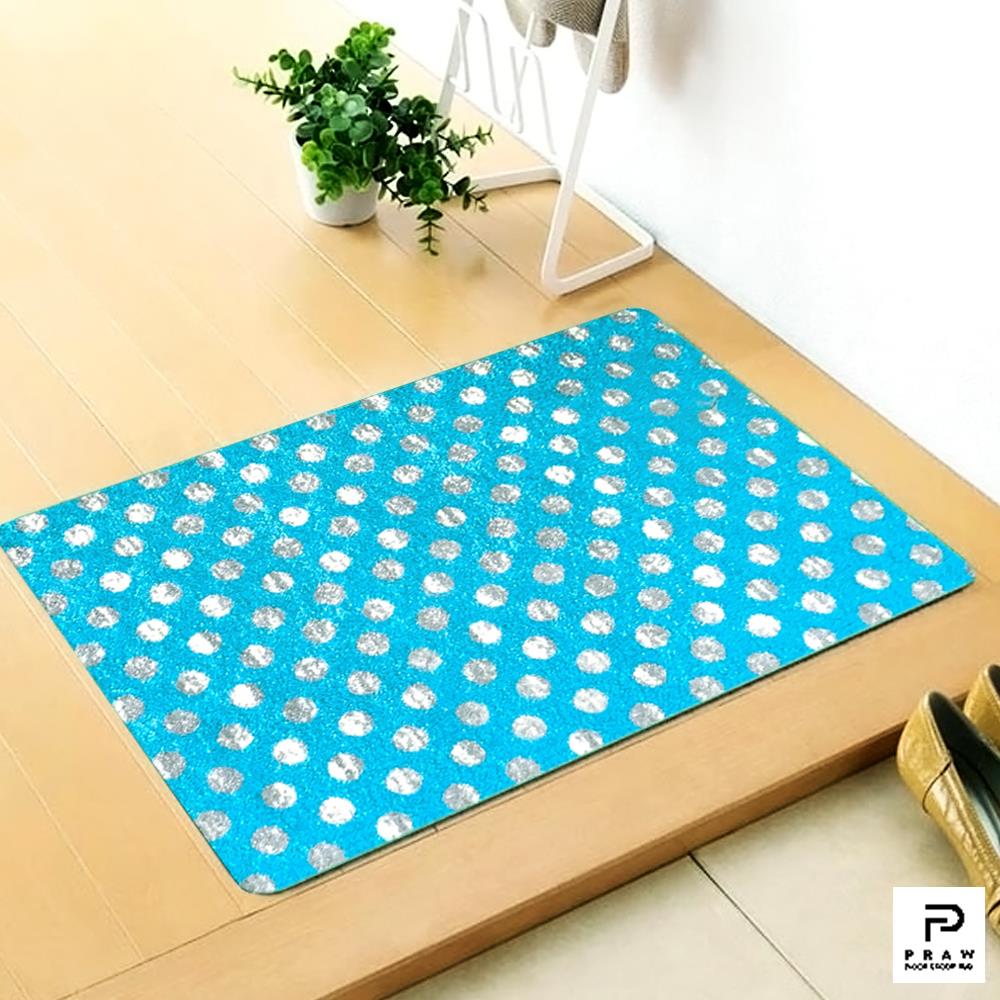 พรมเช็ดเท้าดักฝุ่น PRAW POLKA DOT BABY BLUE 50X75 ซม. สีฟ้า