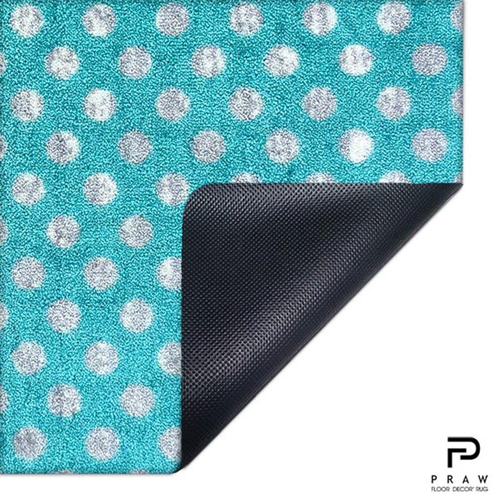 พรมเช็ดเท้าดักฝุ่น PRAW DE POLKA DOT MINT GREEN 50X75 ซม. สีเขียว