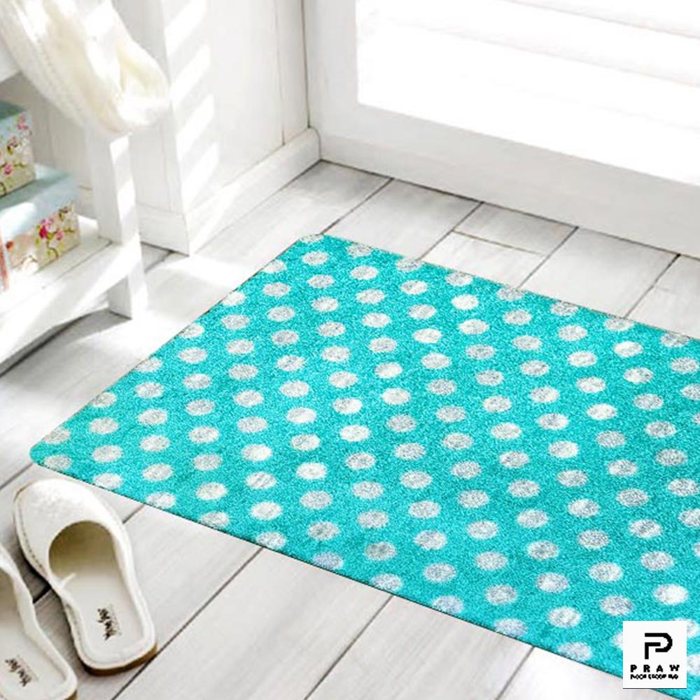 พรมเช็ดเท้าดักฝุ่น PRAW DE POLKA DOT MINT GREEN 50X75 ซม. สีเขียว