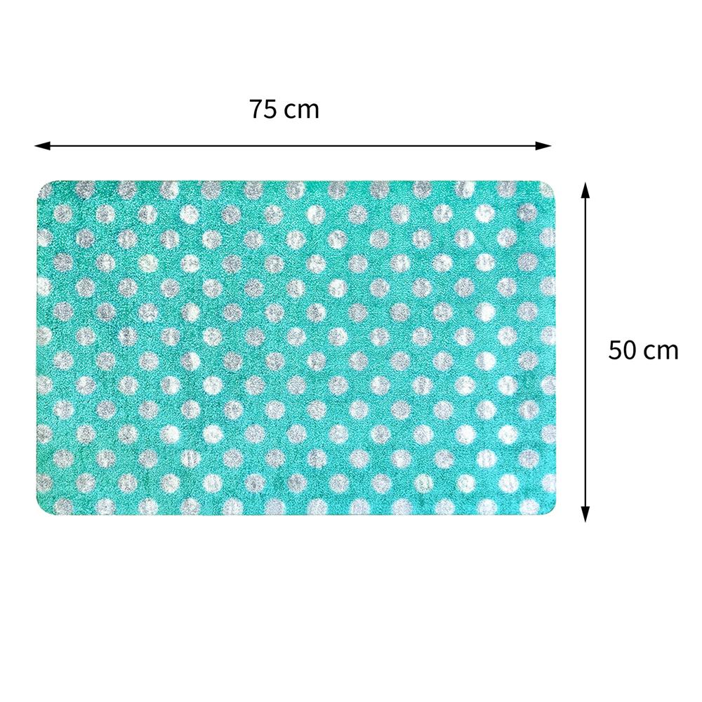 พรมเช็ดเท้าดักฝุ่น PRAW DE POLKA DOT MINT GREEN 50X75 ซม. สีเขียว