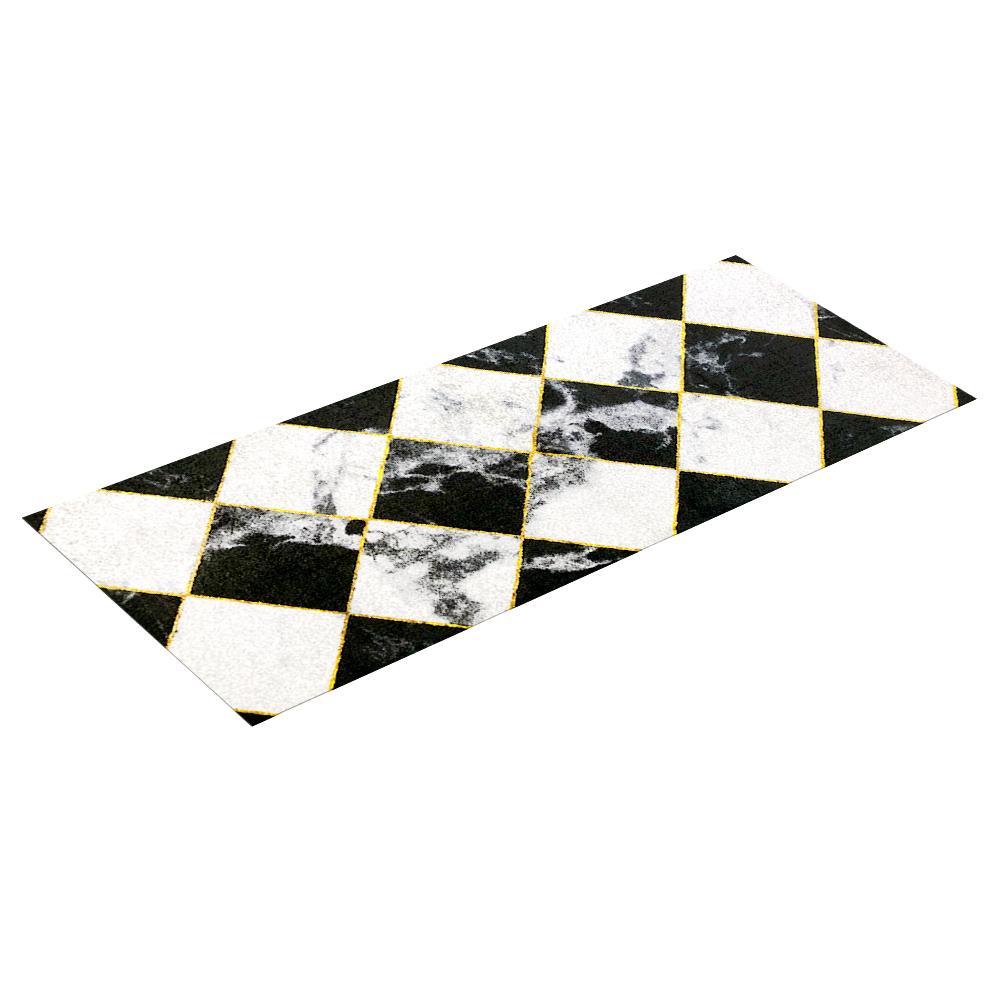 พรมเช็ดเท้าดักฝุ่น PRAW DE CHESS BOARD 70X190 ซม. สีดำ/ขาว