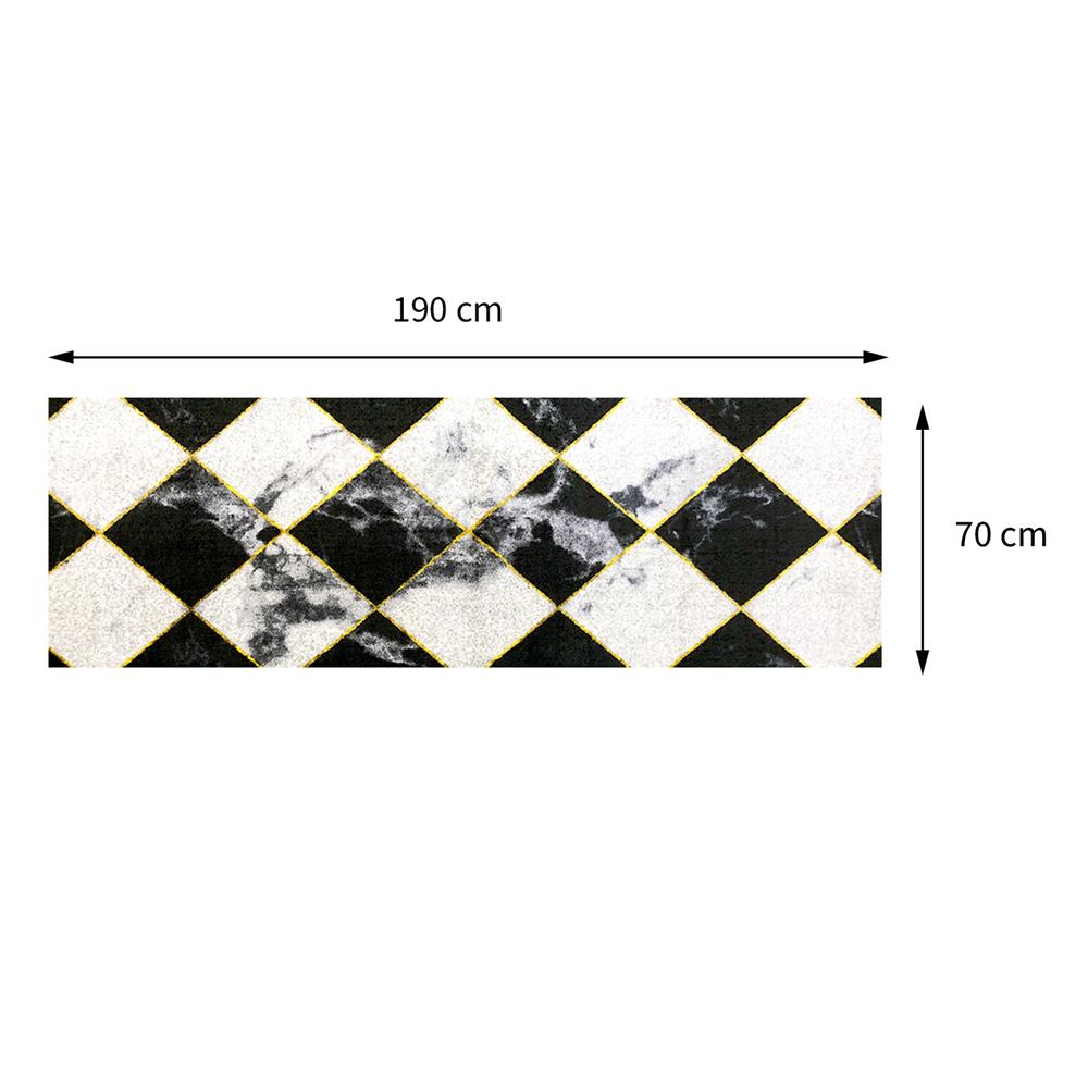 พรมเช็ดเท้าดักฝุ่น PRAW DE CHESS BOARD 70X190 ซม. สีดำ/ขาว