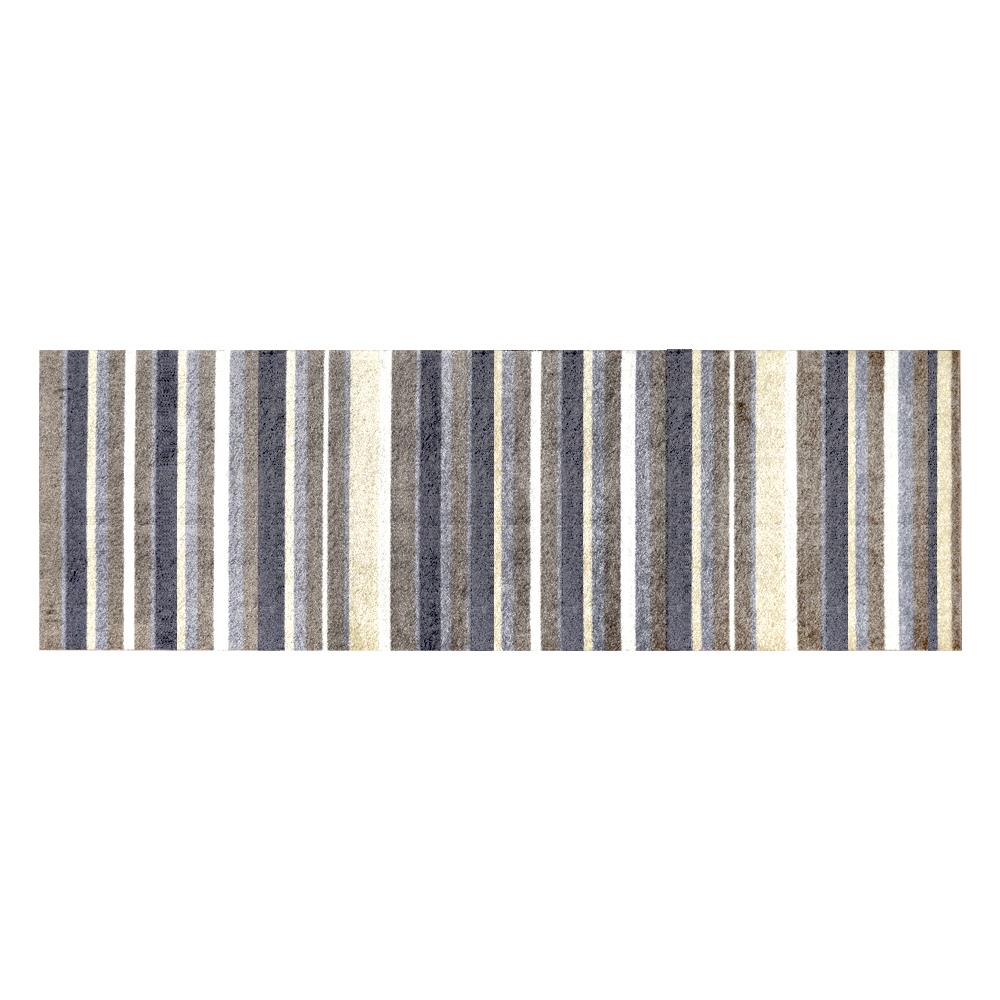 พรมเช็ดเท้าดักฝุ่น PRAW DE STRIPE 70X190 ซม. สีเทา/เบจ_1