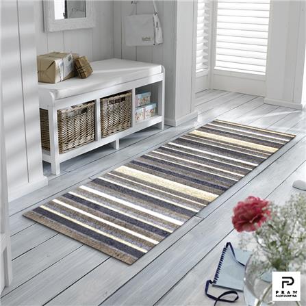 พรมเช็ดเท้าดักฝุ่น PRAW DE STRIPE 70X190 ซม. สีเทา/เบจ_6